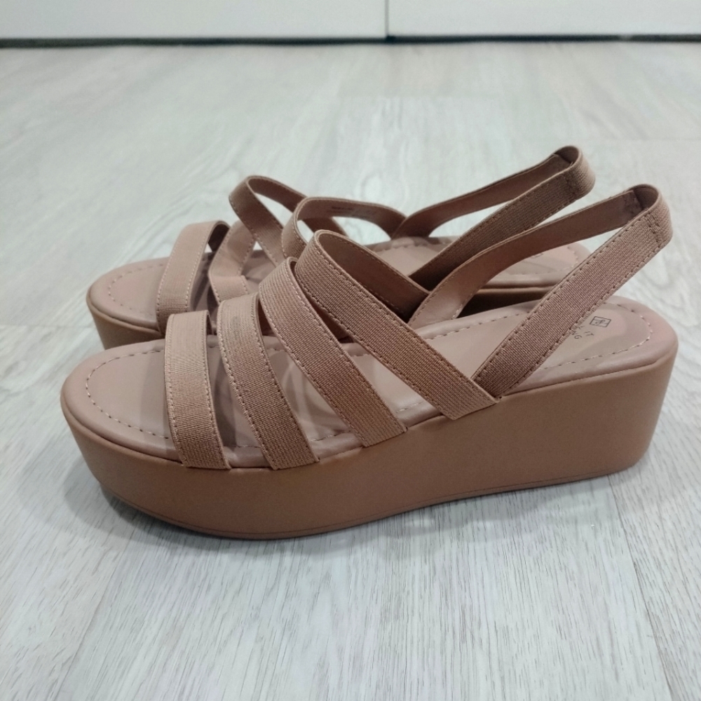 Beige Wedge Sandals size 6.5
